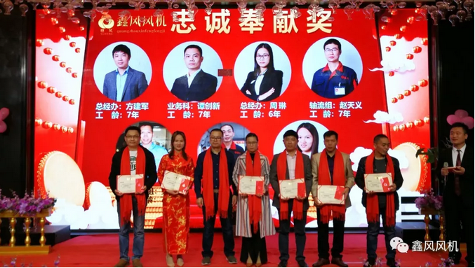 鑫風(fēng)風(fēng)機(jī)忠誠奉獻(xiàn)獎